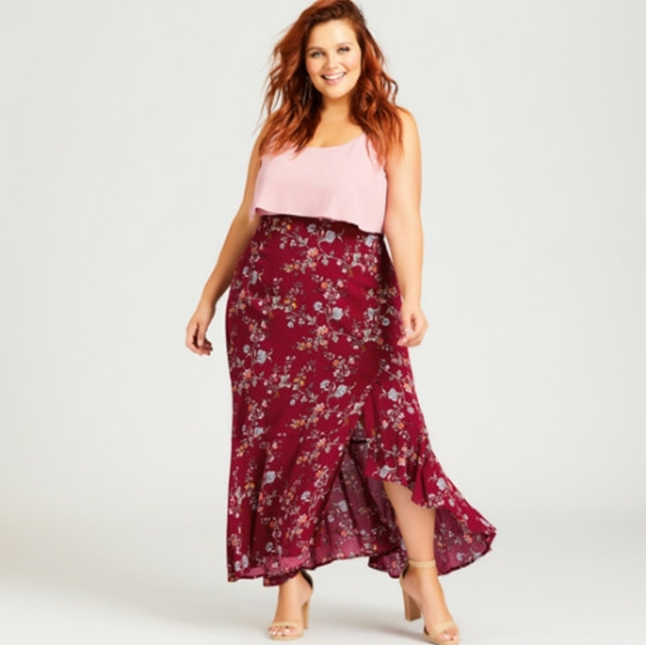Santorni Print Skirt - ruby - Picture 2 of 3